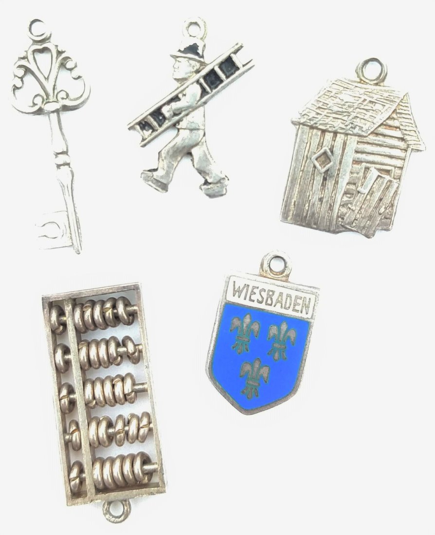 Vintage Sterling Silver Charm Bracelet Charms (5) (1 of 1)