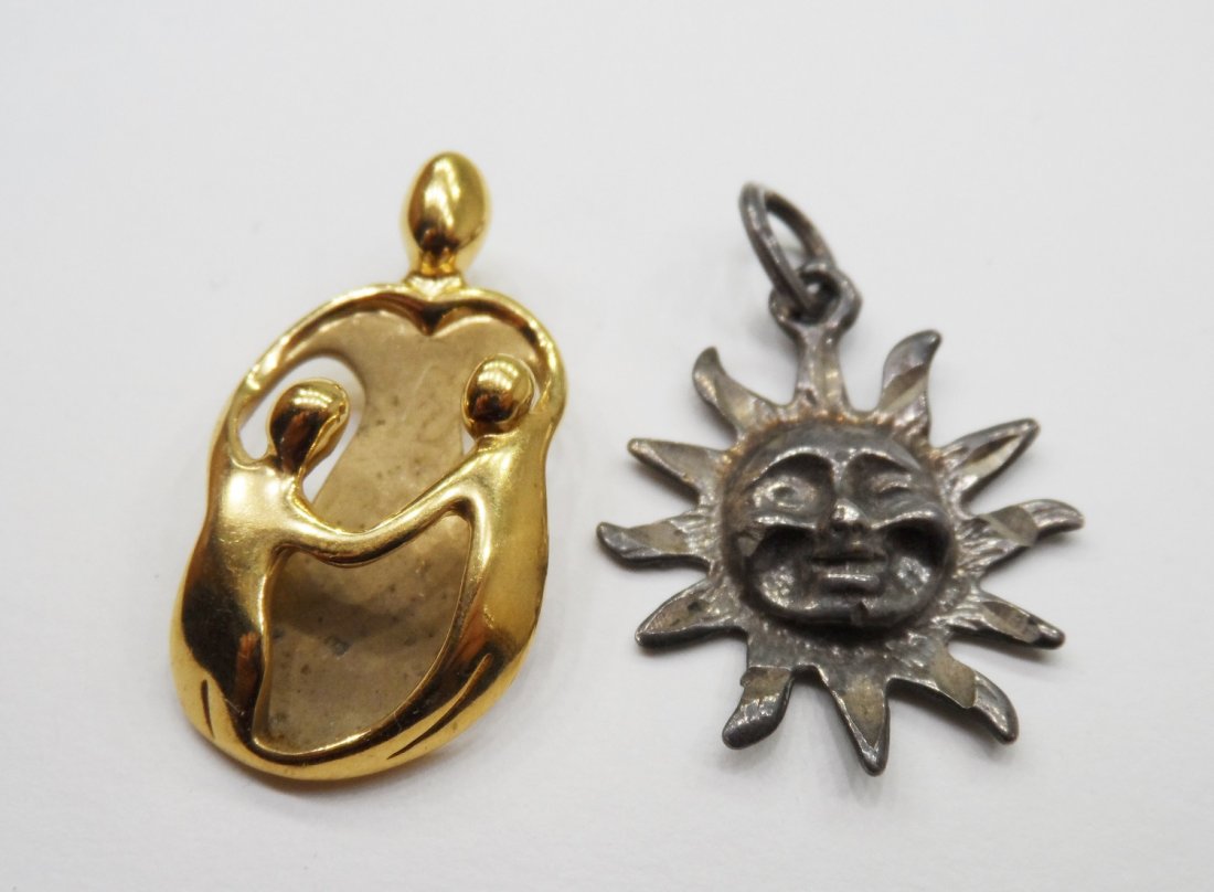 Sterling Silver Pendants Mother and Child and Sun Burst (1 of 1)