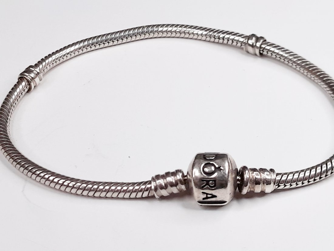 Sterling Silver Authentic Pandora Charm Bracelet 6": Sterling Silver Authentic Pandora Charm Bracelet 6"Size 6"InchWeight 14.4 Grams