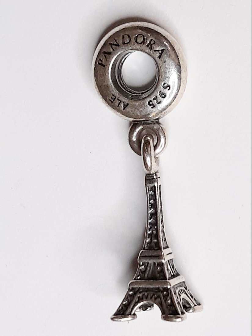 Sterling Silver Authentic Pandora Eiffel Tower 3D Charm: Sterling Silver Authentic Pandora Bracelet CharmWeight 3.2 GramsSize 1"Inch x 1/4"Inch
