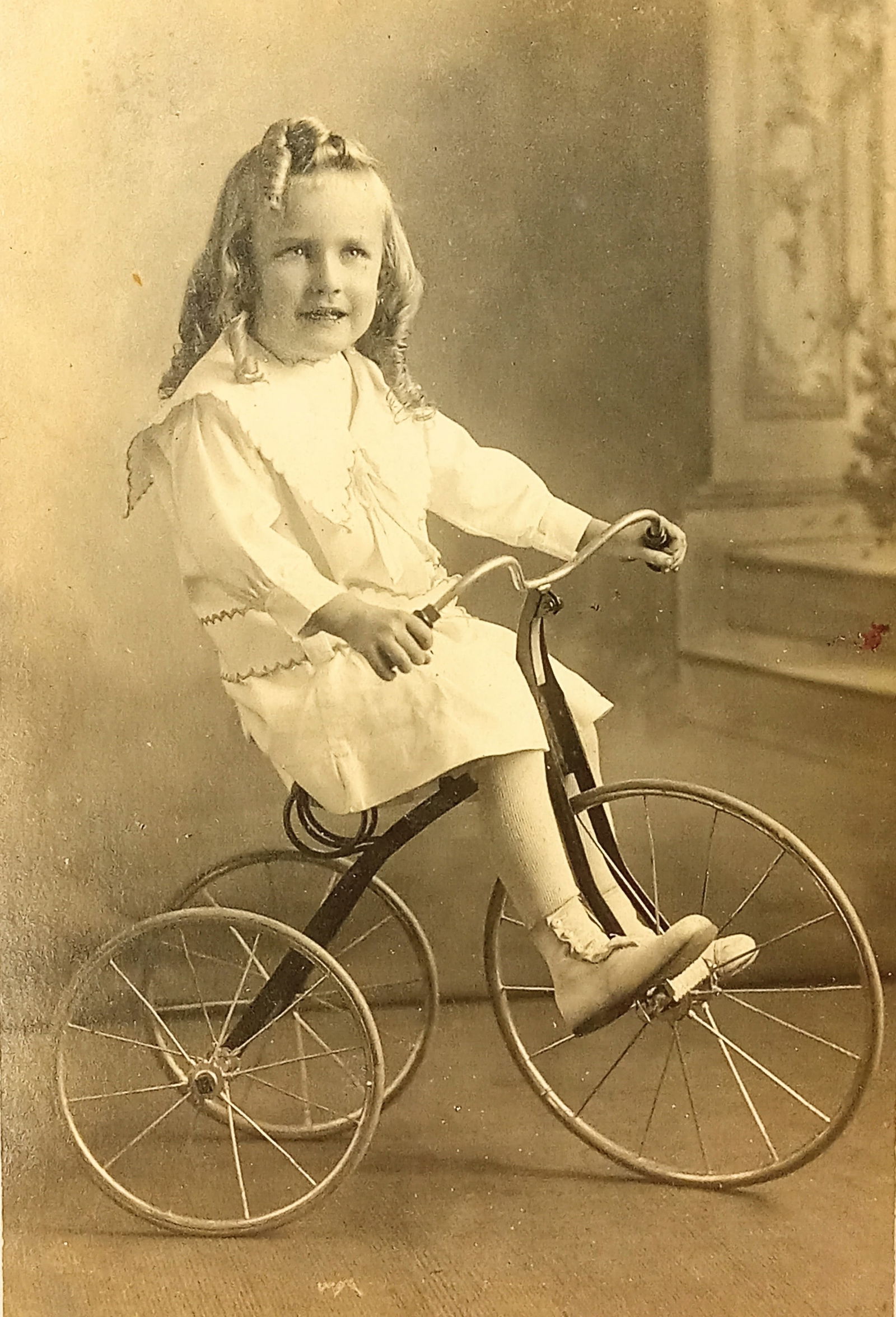 Photo Postcard Girl on Bicycle (1 of 3)