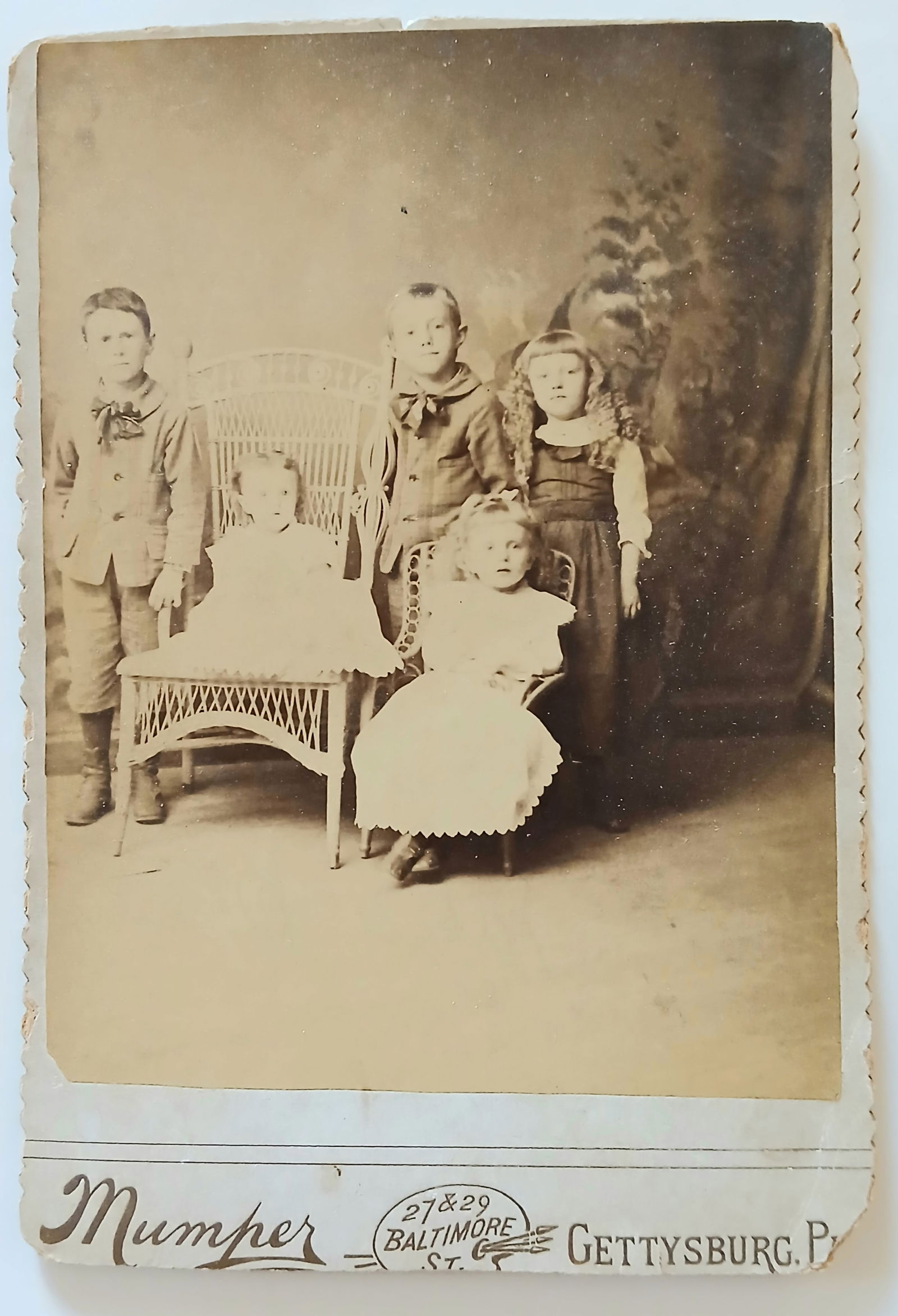 Cabinet Card Photo Children of Gettysburg (1 of 3)