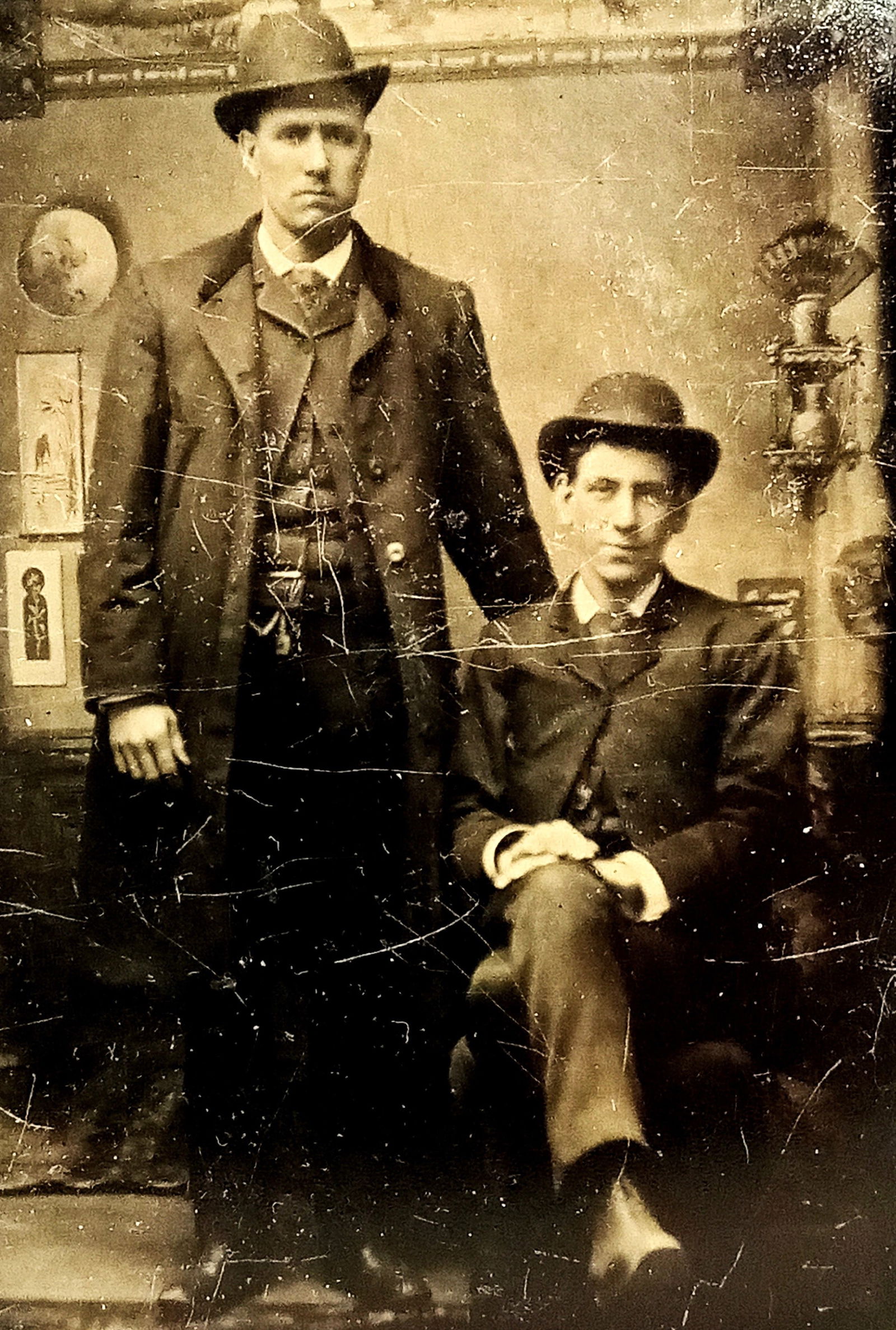 Tintype Photo possible Detectives Investigators: Tintype Photo possible Detectives, Investigators Very Nice piece speaks for itself, Size: 2 1/2" x 3 1/4"