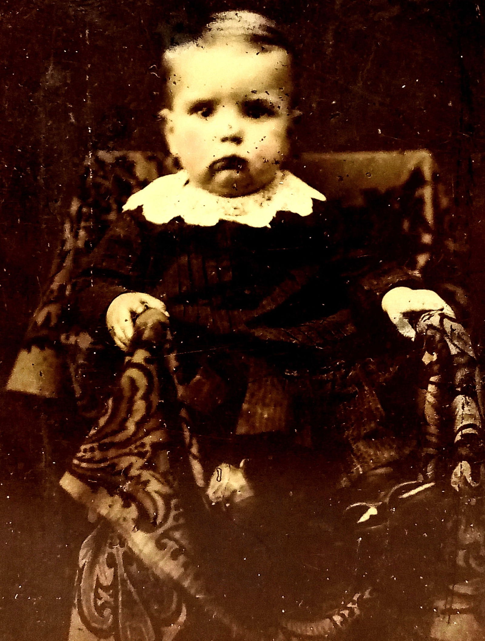 Tintype Photo Baby Painted Cheeks (1 of 3)