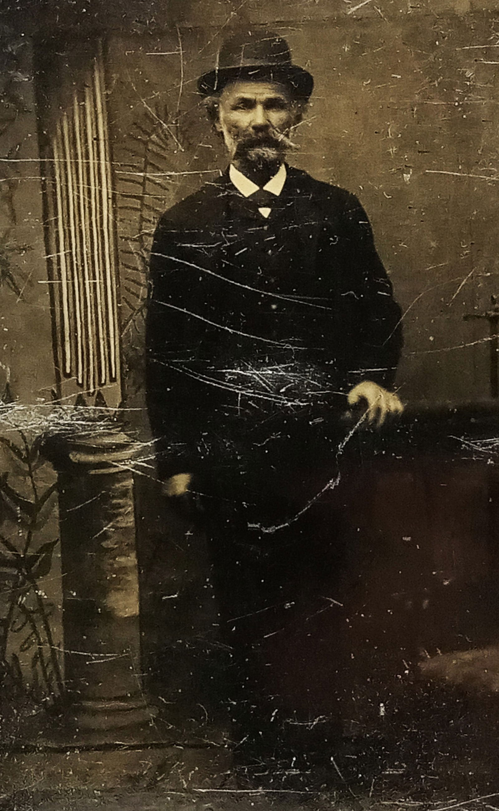 Tintype Photo Man Mustache Standing (1 of 3)