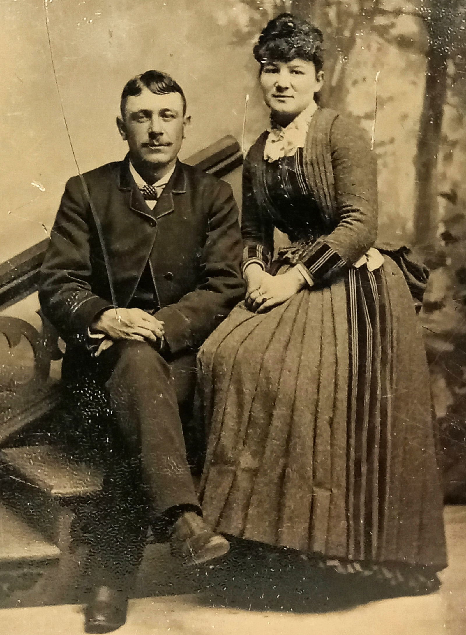 Tintype Photo Couple: Tintype Photo CoupleSize 2 1/2" x 3 1/2"