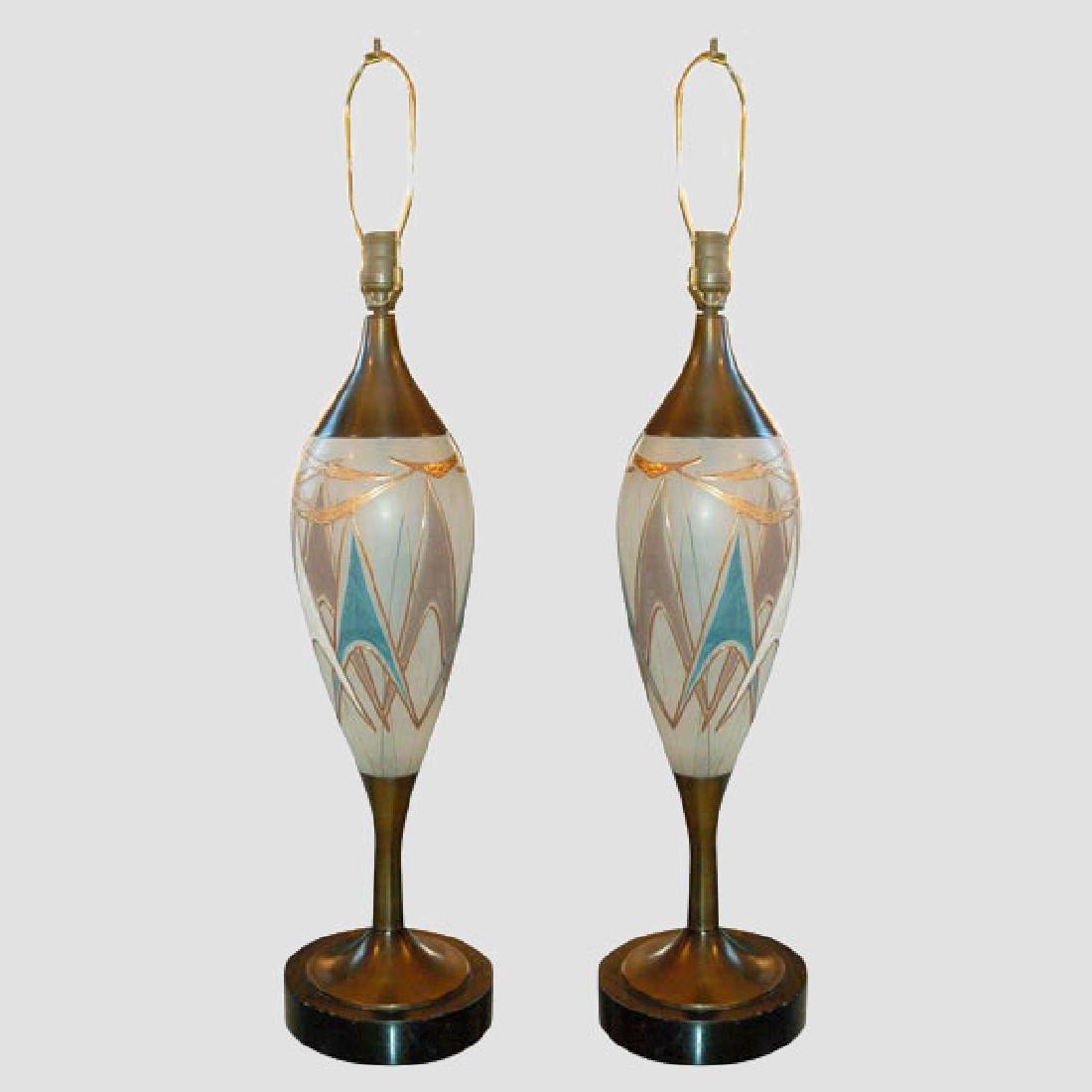 50's Glass and Brass Table Lamps (1 of 5)