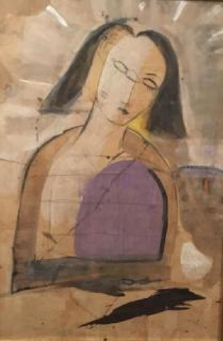 Pigmentation on Cork, The Idol, by Jamali, c. 1988: Jamali, a Pakistani-born American artist, created the term Mystical Expressionism to identify his fusion of contemporary consciousness and art's ancient traditions. His life works, which he calls Art