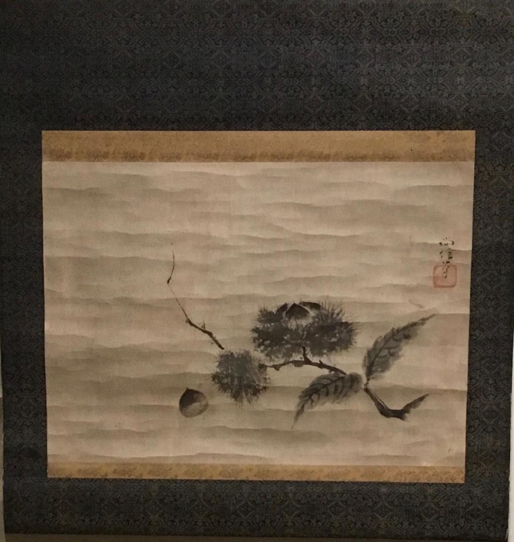 Japanese Scroll, Fruiting Chestnuts, After Kano Naonobu (1 of 4)