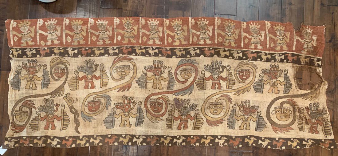 Large Painted Peruvian Chimu or Chancay Textile (1 of 5)