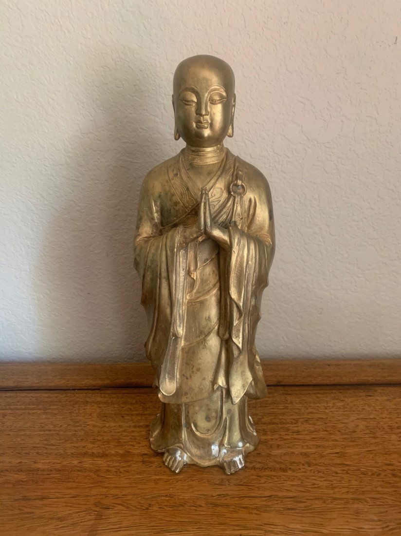 Standing Gilded Bronze Monk (1 of 5)