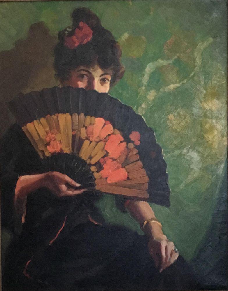 Lady with Fan by Mark Tobey (1890-1976) (1 of 5)