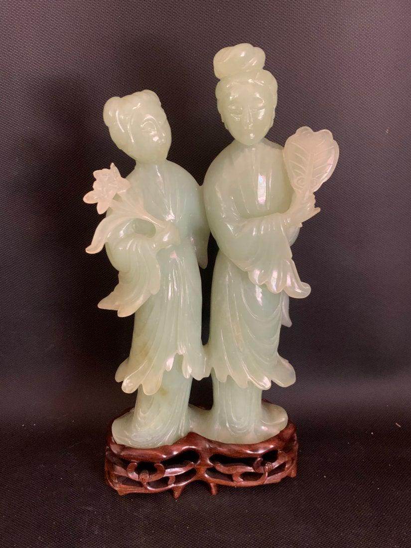 Hardstone Figural Group of Twoo Beauties (1 of 5)