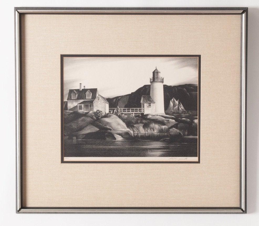 Stow Wengenroth Lithograph, Harbor Light, 1934 (1 of 2)