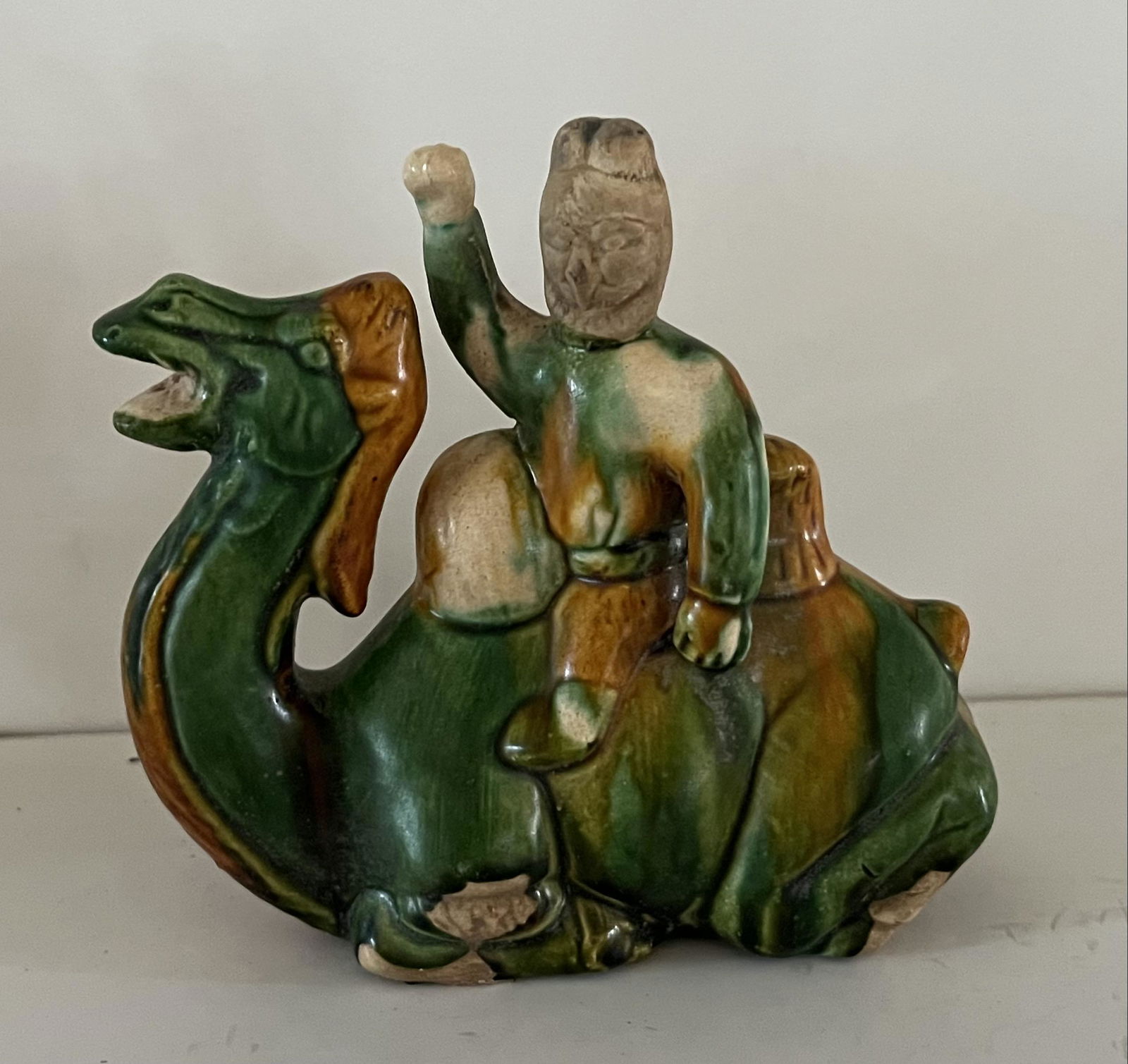 Tang Sancai-Glazed Resting Camel with Foreign Rider (1 of 5)
