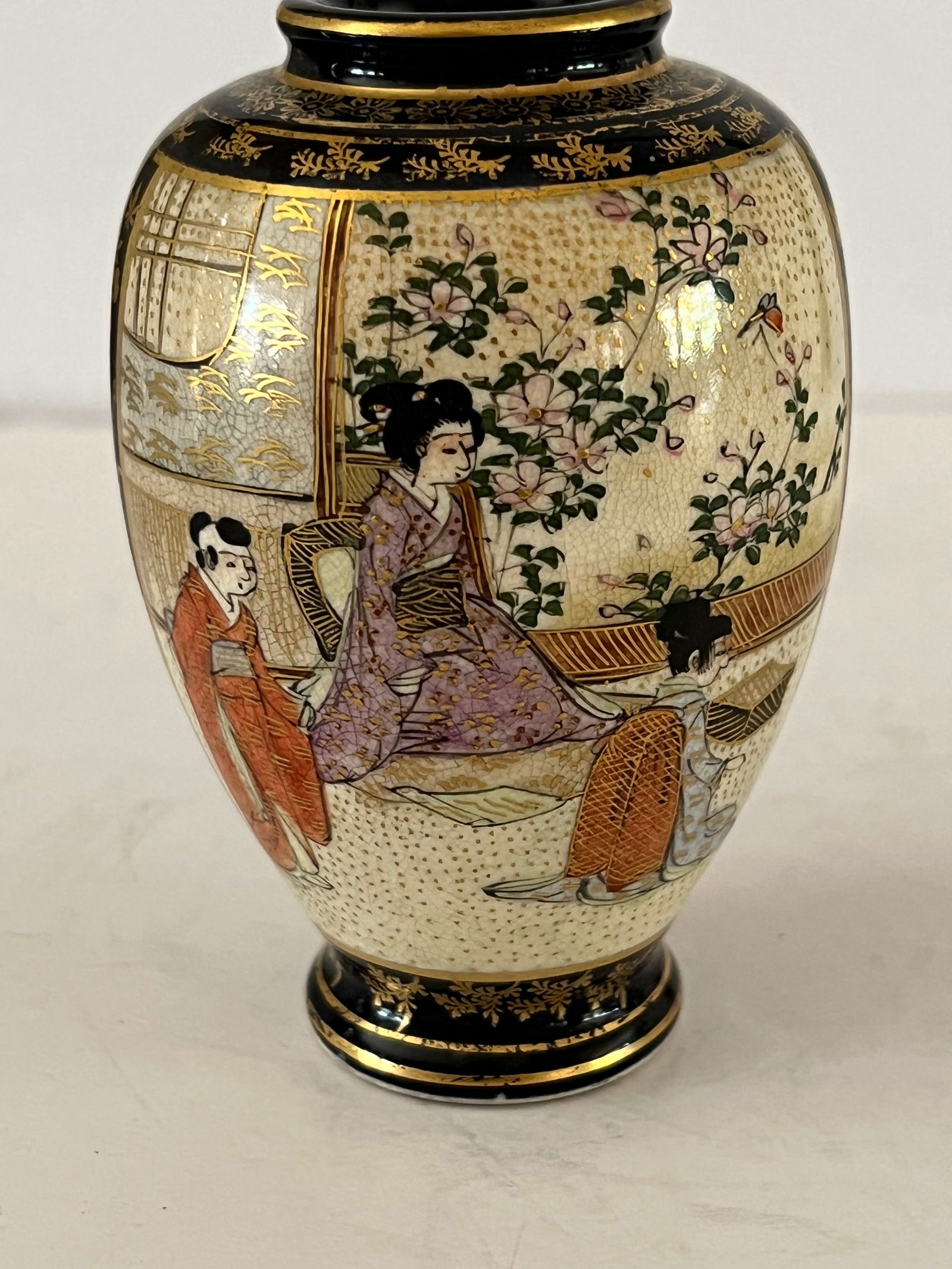 Miniature Satsuma Vase, Meiji Period (1 of 3)