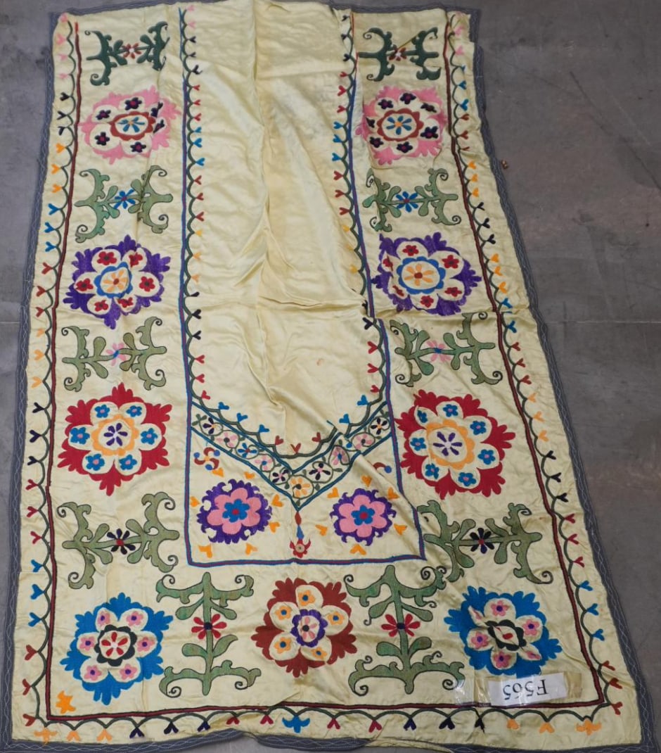 Bokhara Silk and Cotton Embroidered Prayer Suzani (1 of 2)