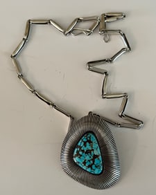 Handmade Silver Necklace by Gibson Nez (1947-2007)