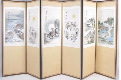 Korean 6 Panel Screen, 20th Century