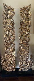 Pair Thai Architectural Gilt Panels