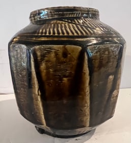 Korean Brown Glazed Hendecagon Vase, Joseon Dynasty