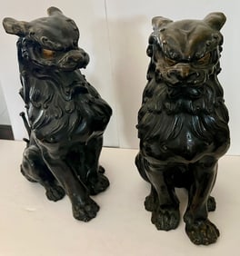 Temple Lions, Bronze, Japan, 18/19th Century