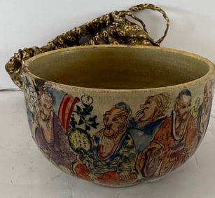 Stoneware Teabowl (Chawan) in Korin/Kenzan Style