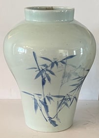 Large Korean Blue and White Vase