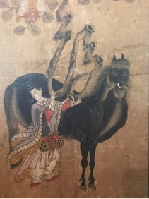 Pair of 4 Panel Korean Screens, 18th Century