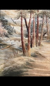 Embroidered Japanese Landscape Picture