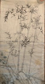 Large Japanese Literati Scroll of Bamboo, 18th Century