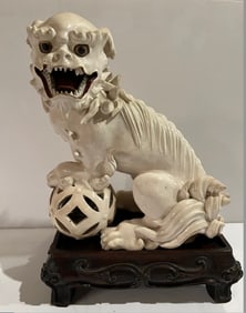 Edo Period Komauni Okimono on Custom Stand