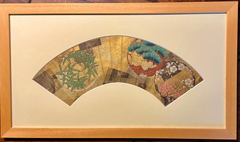 Japanese Framed Edo period Antique Fan