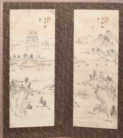 Korean 2 Panel Screen, Joseon Period