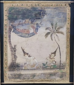 Narrative Painting from The Thai Epic Ramekin, 19th Century
