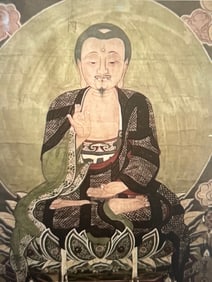 Large Korean Scroll of Shakyamuni, 17-19th Century