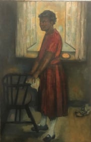 Black Americana, O/C, Woman in Kitchen, 20th Century