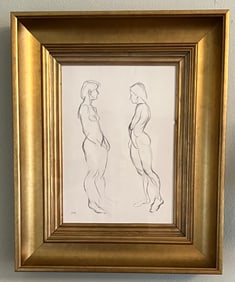 Graphite Study, Two Nudes, attributed to Henri Matisse