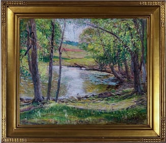 Joseph Kleish, Woodland Scene, O/C