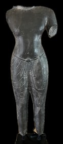 Khmer Stone Torso of Vishnu, Angkor Period, Baphuon Style