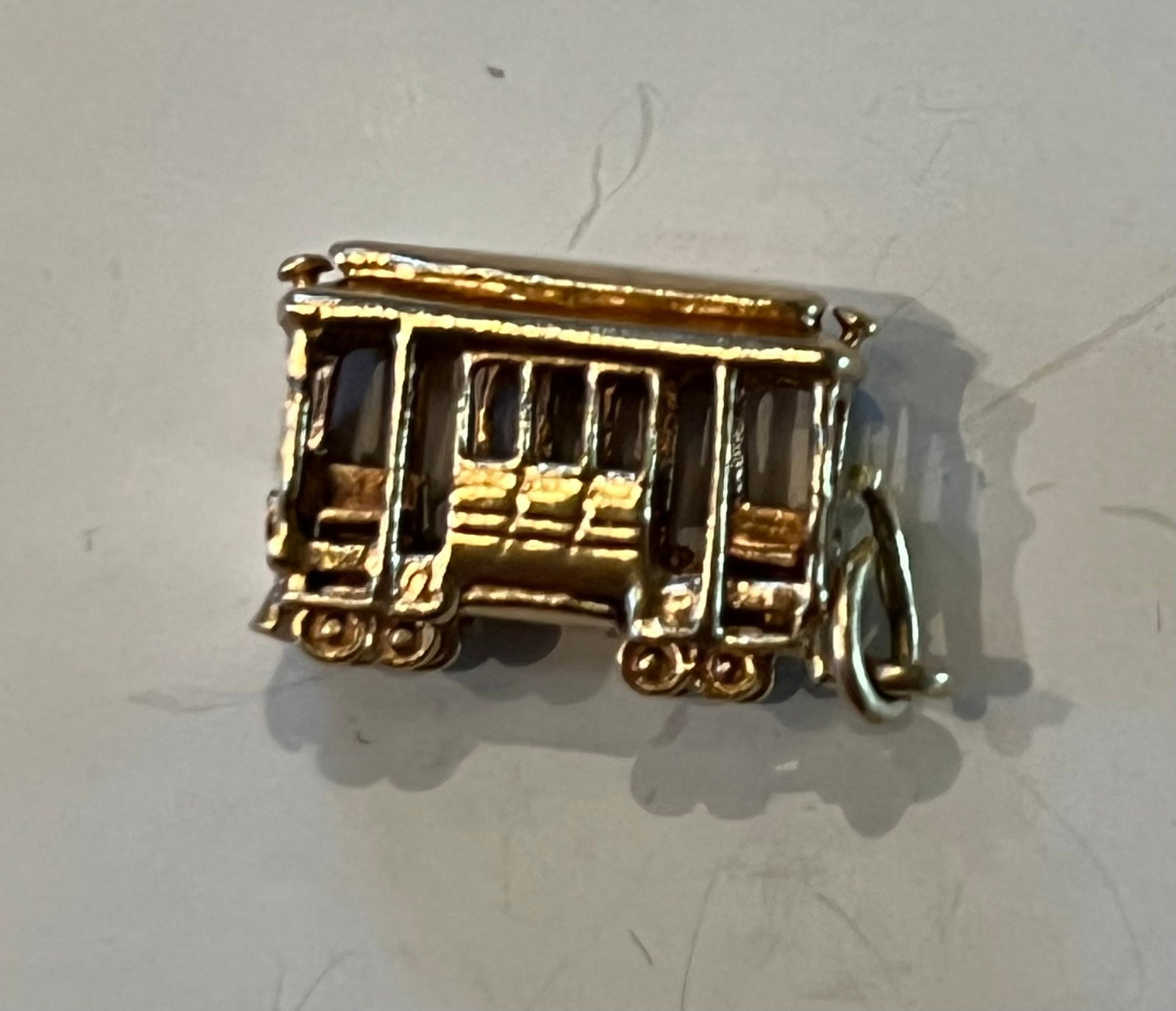 14K Gold Cable Car Charm, 3.2 grams (1 of 2)