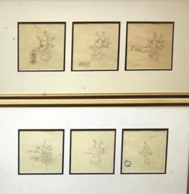 Mickey's Mellerdrammer Set of 6 Production Cel Drawings