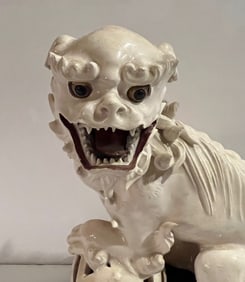Edo Period Komainu Okimono on Custom Stand
