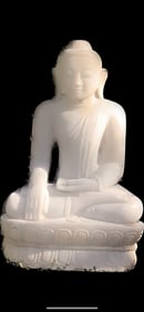 18th Century Burmese Ava Period Alabaster Buddha
