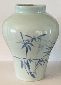 Large Korean Blue and White Vase
