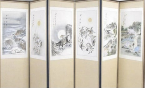 Korean 6 Panel Screen, 20th Century