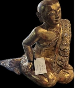 Gilded and Lacquered Burmese Monk