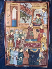 Silk Indian painting