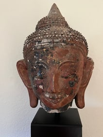Massive Ava Period Buddha Head, 15/16th Century