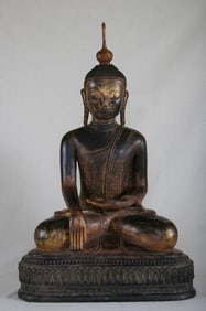 Life-sized Buddha, Dry Lacquer, Burma, 18th Century